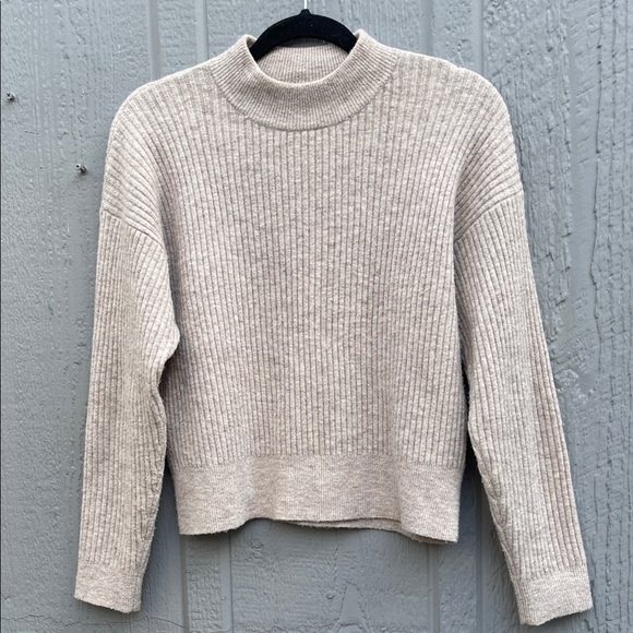 Club Monaco Sweaters - Club Monaco Ribbed Turtleneck Wool | Alpaca Blend Sweater - Beige Size: Xs